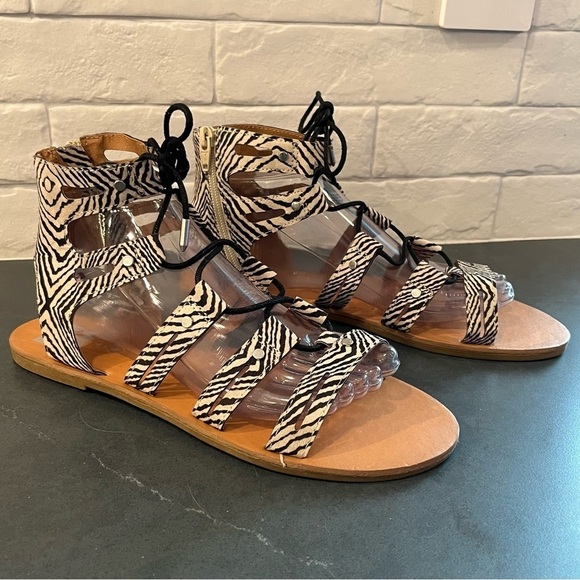 DV dolce vita sz 9.5 Jasmyn zebra stripe gladiator sandals - Picture 6 of 15